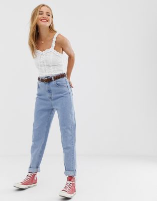 mom jeans elastic waist