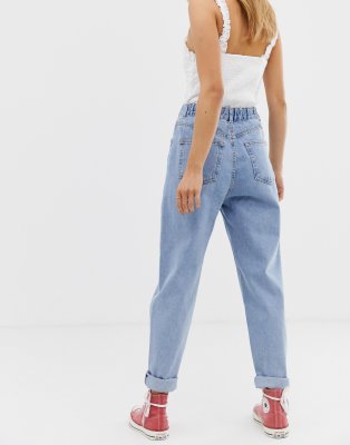 pull and bear elasticated mom jeans