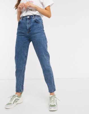 elasticated waist jean mom medium pull bear asos pullbear