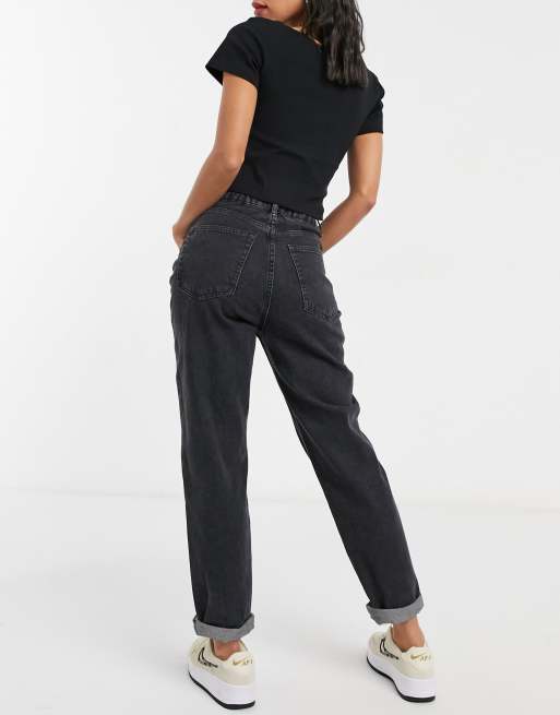 Mom Jeans High Waisted, Elastic Waist Jeans for Women Black