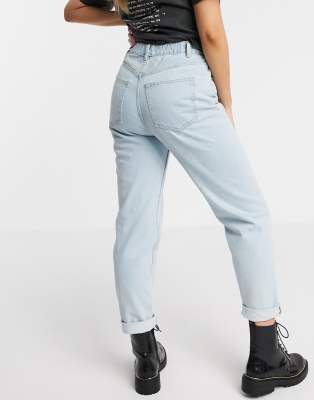 elastic waist mom jeans