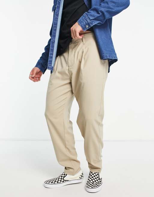 Pull&Bear – Eleganckie spodnie z balonowymi nogawkami w kolorze ecru