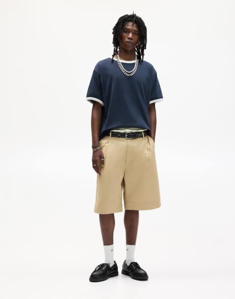 Pull&Bear – Elegante Bermudashorts in Beige mit Abnähern - view 1