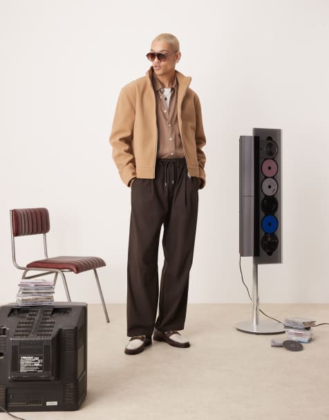 Pull&Bear - Elegante broek in bruin, deel van co-ord set - view 1