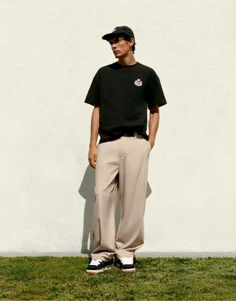 Pull&Bear - Elegante broek met figuurnaden in okergeel - view 1