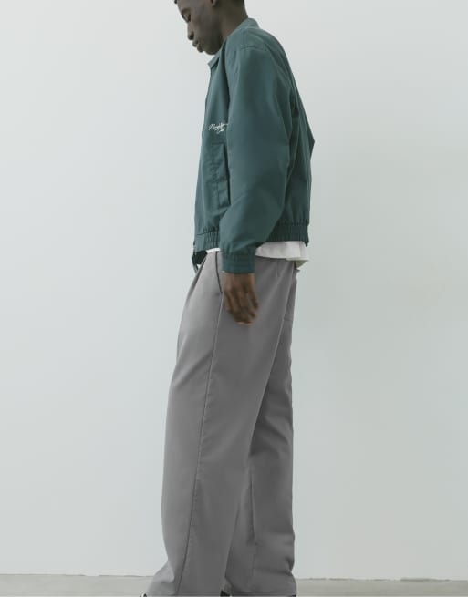 Pull&Bear - Elegante broek met wijde pijpen in grijs, 5 van 7
