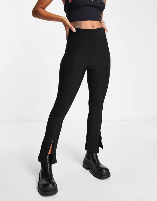 Pull&Bear – Elegante Cropped-Hose mit hohem Bund und Schlitz am Saum