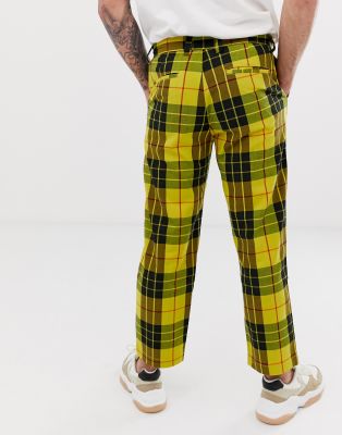 Pull\u0026Bear - Elegante geruite broek in geel | ASOS