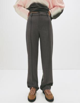 Pull & Bear - Elegante Hose in Grau mit Ziernaht