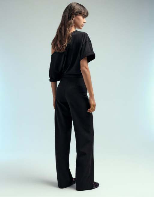 Pull&Bear – Elegante Hose in Schwarz mit hohem Bund, 4 von 7