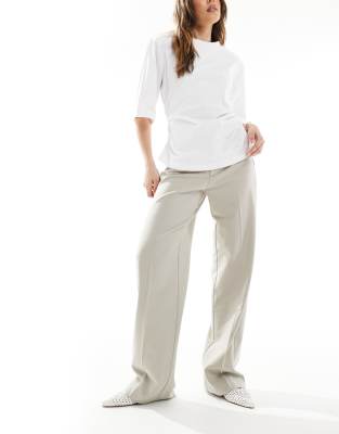 Pull & Bear - Elegante Hose in Steinbeige mit geradem Bein-Neutral