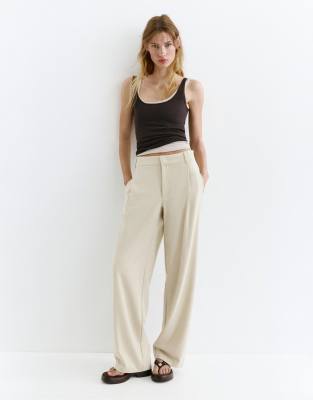 Elegante Hose in Vanille mit Abnähern-Neutral Neutral 46