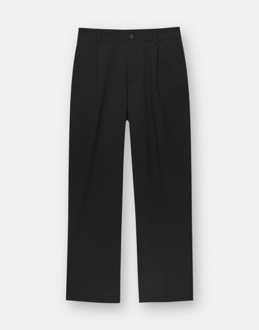 Pull&Bear - Elegante pantalon met wijde pijpen in zwart, 6 van 7