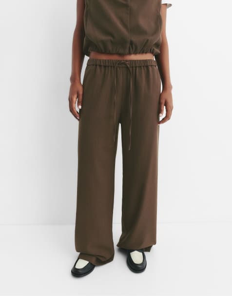 Pull&Bear – Elegante Sweathose in Braun - view 1