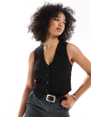 Pull & Bear - Elegante Weste in Schwarz