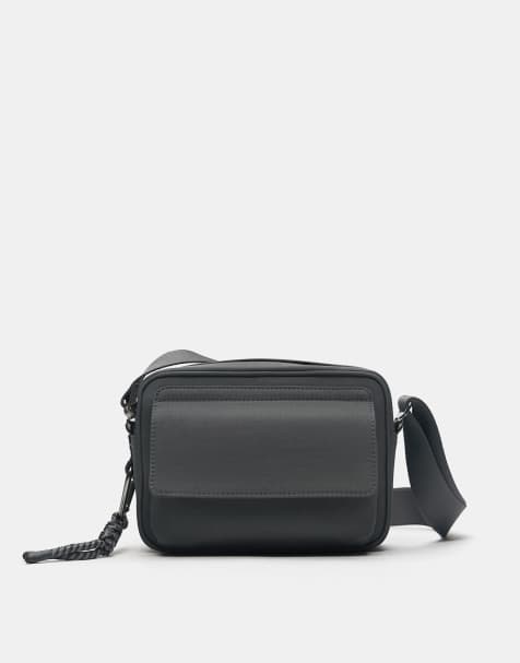 Pull&Bear Embellished crossbody bag in charcoal - view 1