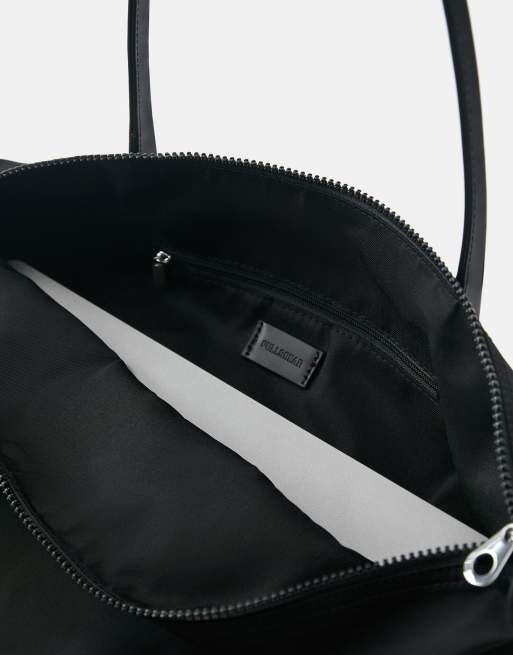 Pull&Bear Embellished nylon tote bag in black, 2 of 5