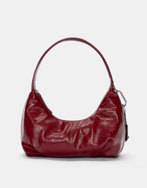 Pull&Bear embellished shoulder bag in burgundy - view 1
