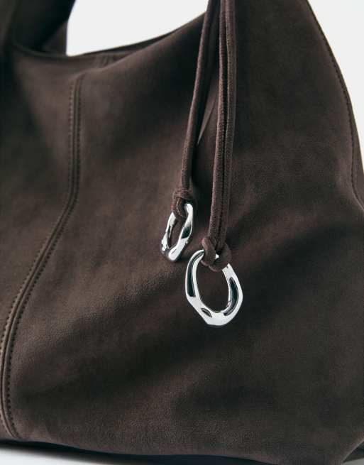 Pull&Bear Embellished tote bag in brown, 3 of 5