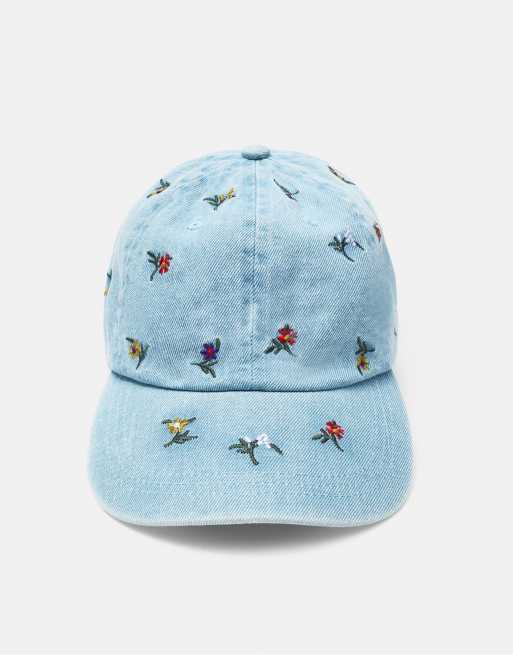 Pull&Bear Embroidered floral cap in black, 2 of 4
