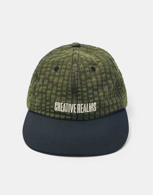 Pull&Bear Embroidered suede printed cap in medium green, 3 of 6