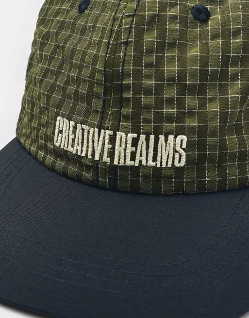 Pull&Bear Embroidered suede printed cap in medium green, 5 of 6