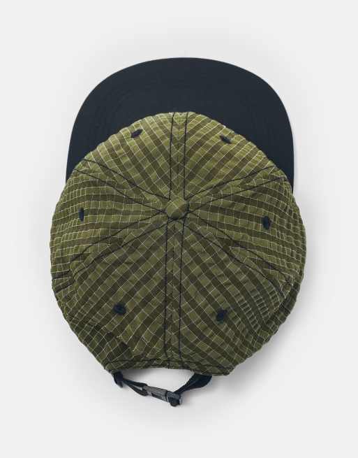 Pull&Bear Embroidered suede printed cap in medium green, 6 of 6