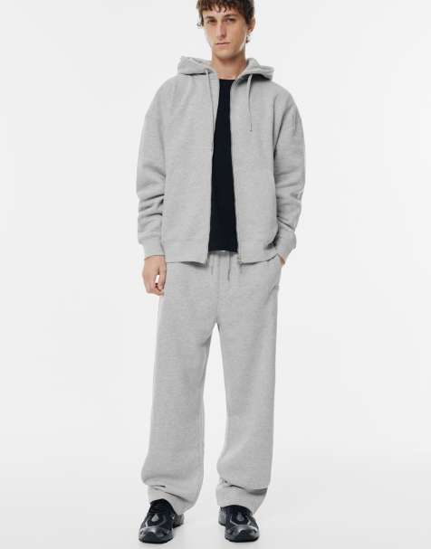 Pull&Bear - Ensemble avec sweat et pantalon de survêtement - Gris chiné - view 1