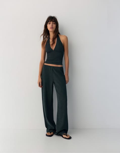 Pull&Bear - Ensemble dos nu en crêpe - Bleu - view 1
