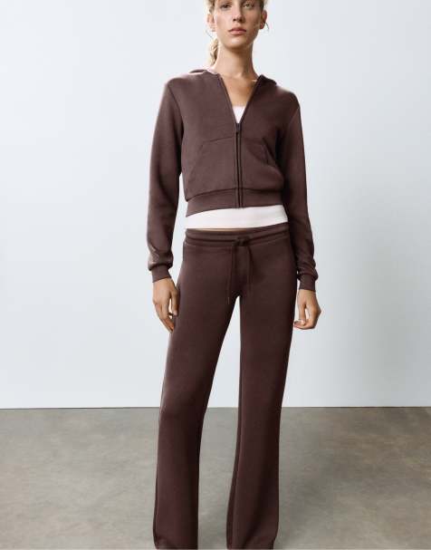 Pull&Bear - Ensemble en jersey et modal - Marron - view 1