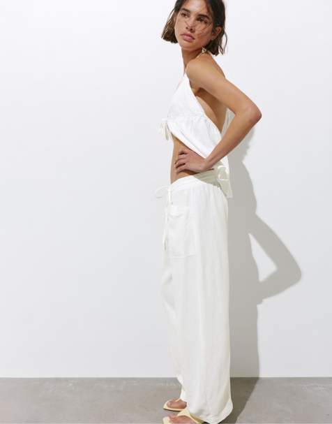 Pull&Bear - Ensemble en lin - Blanc - view 1