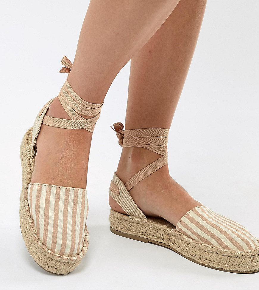 Pull & Bear espadrille with tie ankle-Pink