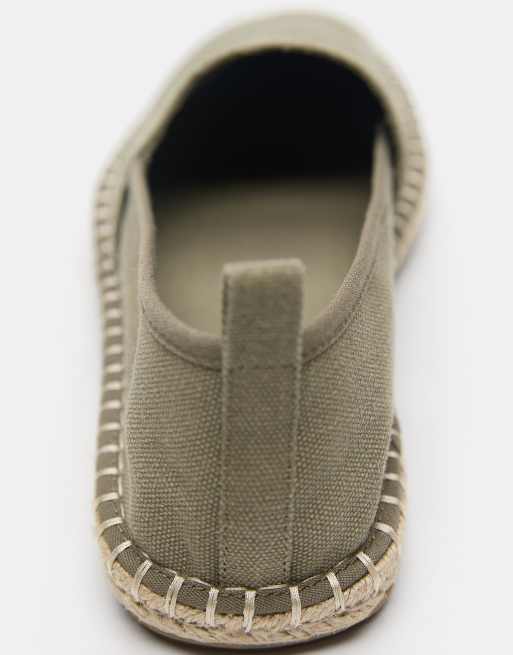 Pull&Bear - Espadrilles van jute in kaki, 4 van 4