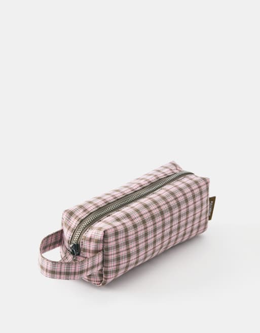 Pull&Bear etui met ruitprint in roze, 2 van 4