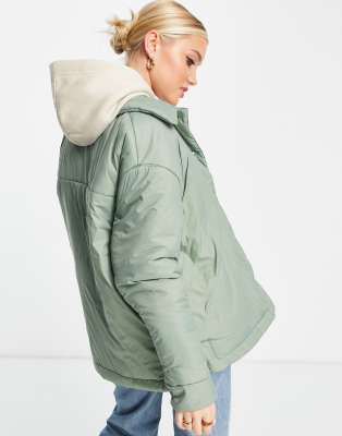 sage green varsity jacket