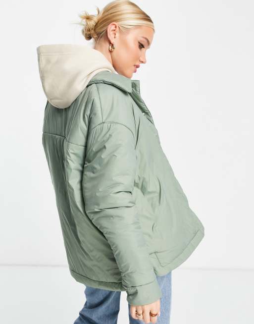 Pull and bear green on sale coat