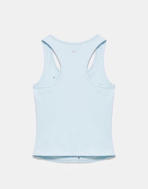 Pull&Bear Eyelet tank top in pastel blue, 7 of 7