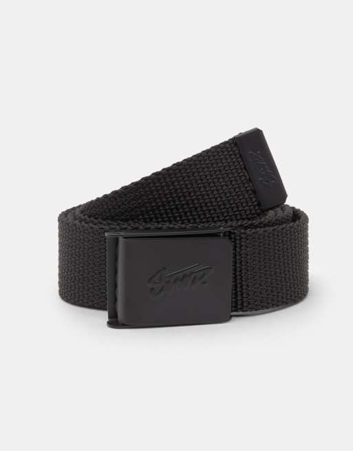 Pull&Bear fabric belt with black STWD buckle in black, 2 of 3