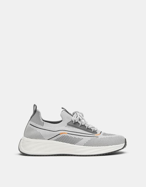 Pull&Bear Fabric trainers in grey - view 1