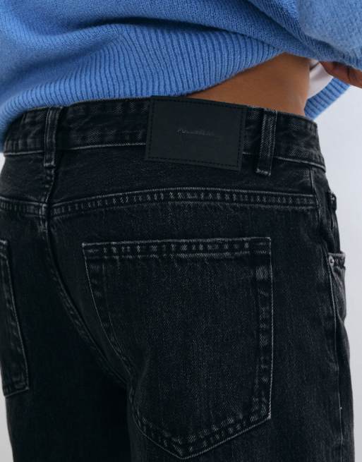 Pull&Bear - Falmede sorte jeans i vintage-stil med lige ben, 2 af 5