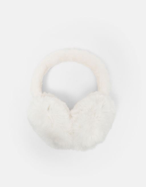 Pull&Bear Faux fur earmuffs in sand, 4 of 4