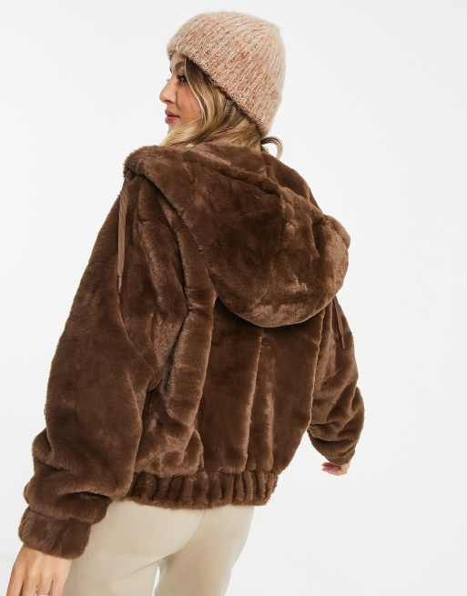 Faux shearling 2024 jacket with hood