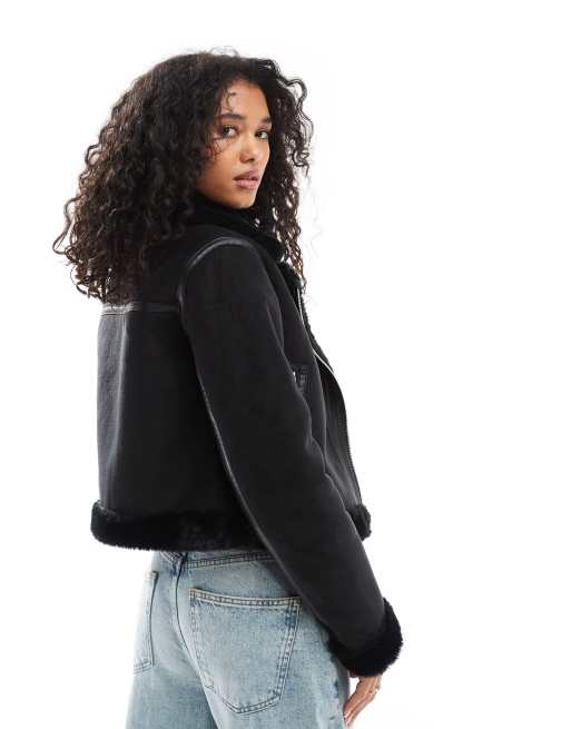 Aviator jacket faux fur shop