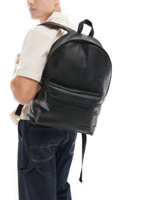 black leather backpack pull and bear MINNY with heart charm  Adelle Latvia Black Top handle and drawstring fastening Calfskin nappa leather tape shoulder straps Nappa leather lining Item comes with a branded dust bag Measurements Dolce & Gabbana Calfskin Nappa