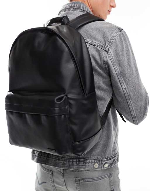 Pull Bear faux leather backpack