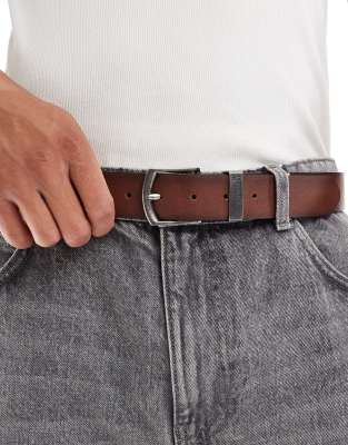 faux leather belt in brown