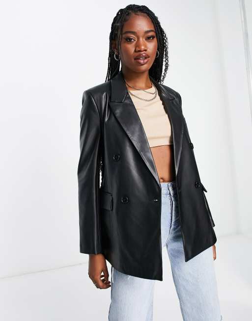 Faux leather puffer jacket - pull&bear