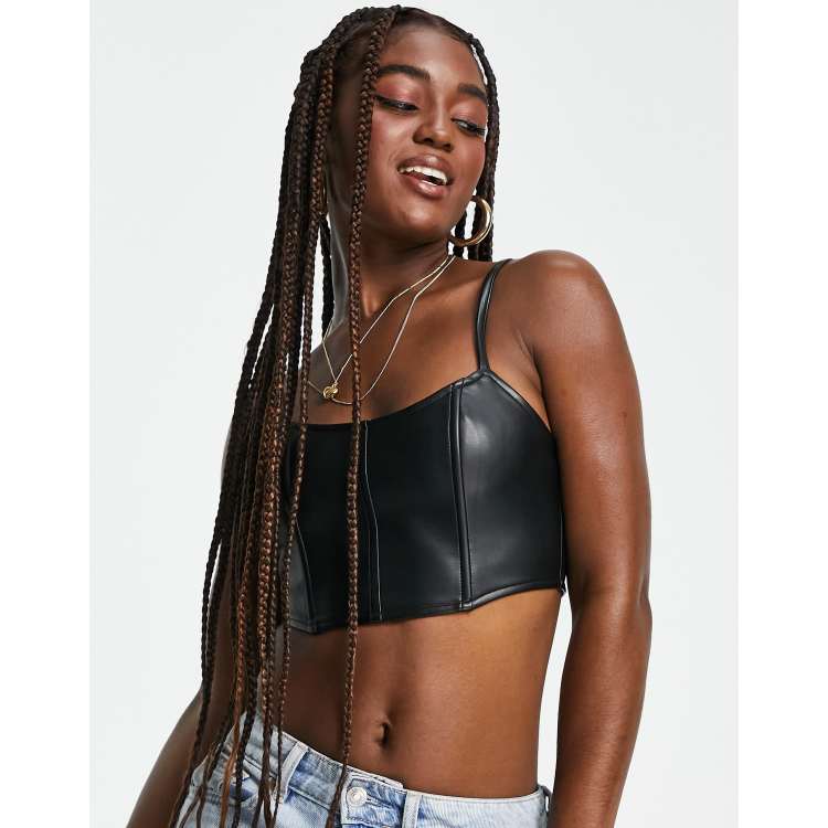 Leather corset top store asos