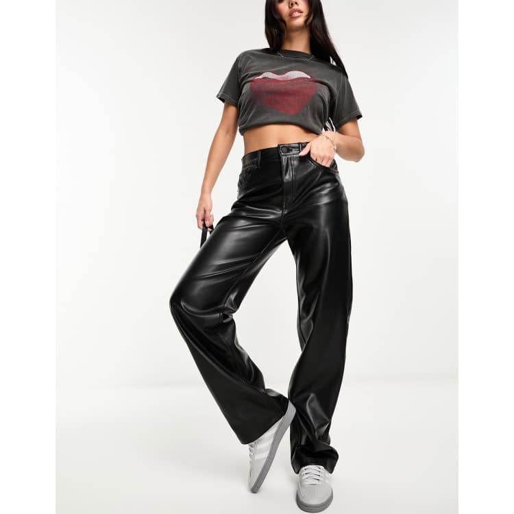 Pull&Bear Leather Look Leggings