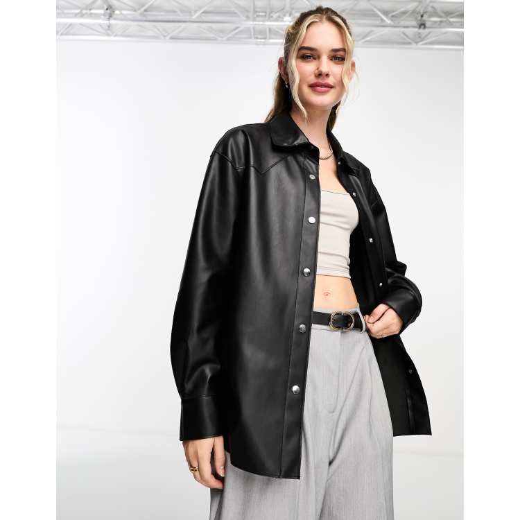 Leather over shirt discount